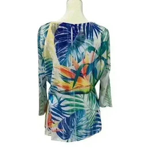 Impulse California Women's Tropical Raglan Sleeve Tunic Size M - Picture 4 of 8
